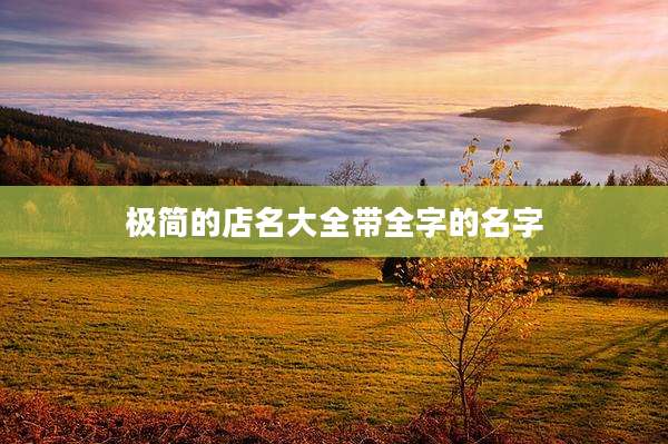 极简的店名大全带全字的名字
