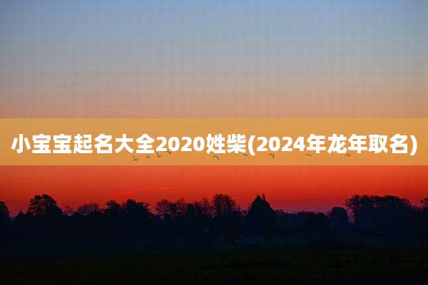 小宝宝起名大全2020姓柴(2024年龙年取名)