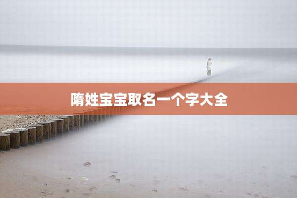 隋姓宝宝取名一个字大全