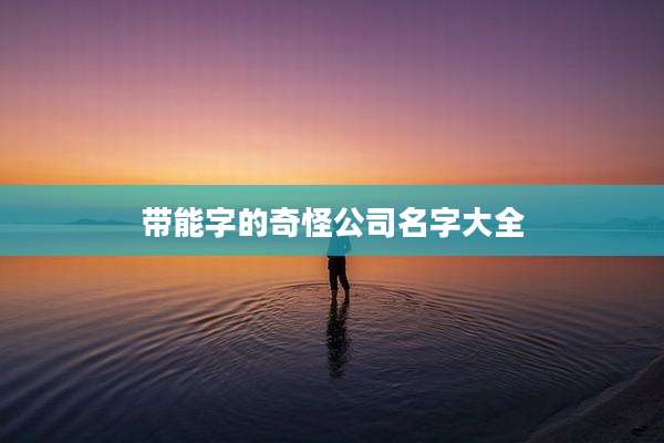 带能字的奇怪公司名字大全