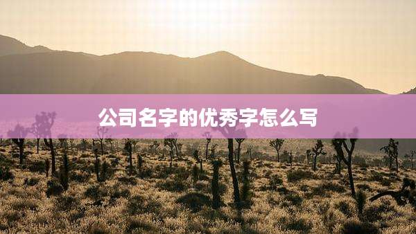 公司名字的优秀字怎么写