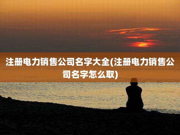 注册电力销售公司名字大全(注册电力销售公司名字怎么取)