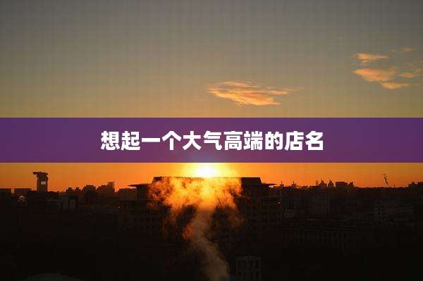 想起一个大气高端的店名