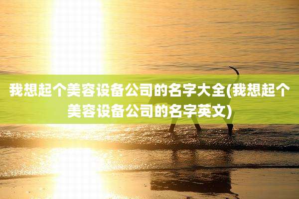 我想起个美容设备公司的名字大全(我想起个美容设备公司的名字英文)