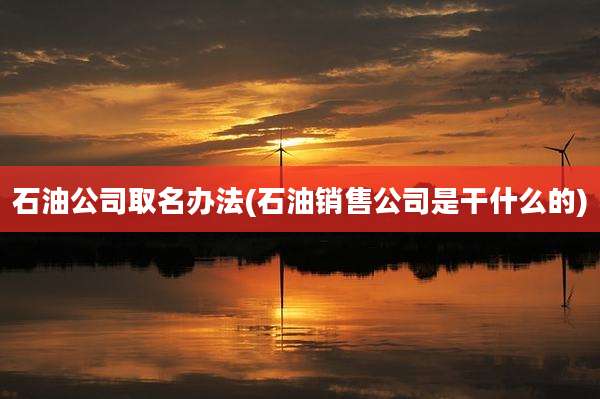石油公司取名办法(石油销售公司是干什么的)