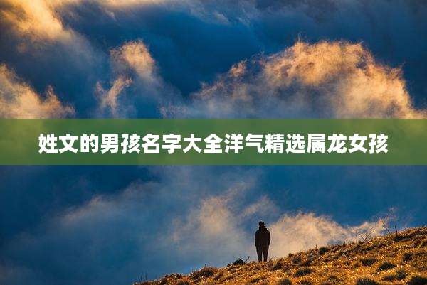 姓文的男孩名字大全洋气精选属龙女孩