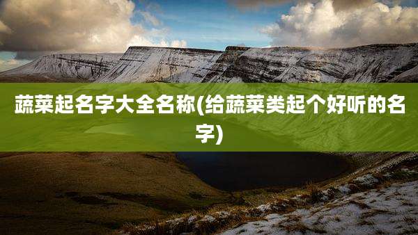 蔬菜起名字大全名称(给蔬菜类起个好听的名字)