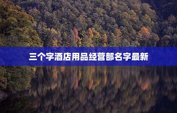 三个字酒店用品经营部名字最新