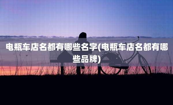 电瓶车店名都有哪些名字(电瓶车店名都有哪些品牌)