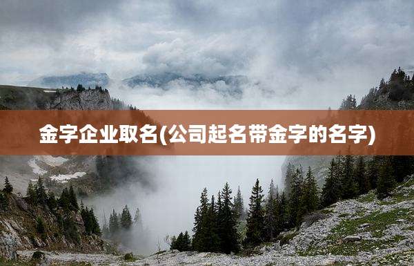 金字企业取名(公司起名带金字的名字)