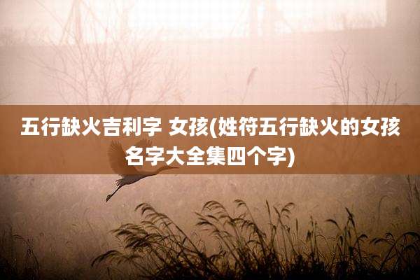 五行缺火吉利字 女孩(姓符五行缺火的女孩名字大全集四个字)