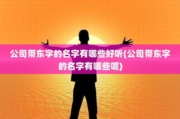 公司带东字的名字有哪些好听(公司带东字的名字有哪些呢)