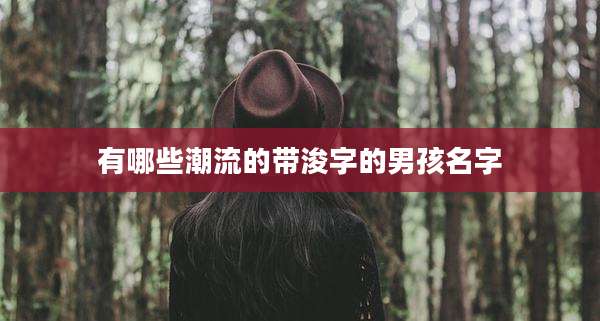 有哪些潮流的带浚字的男孩名字