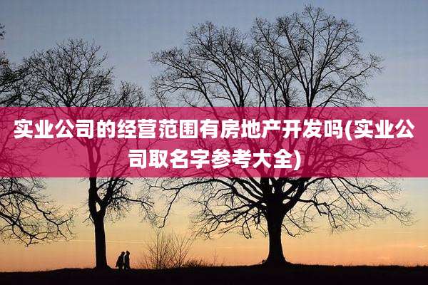 实业公司的经营范围有房地产开发吗(实业公司取名字参考大全)