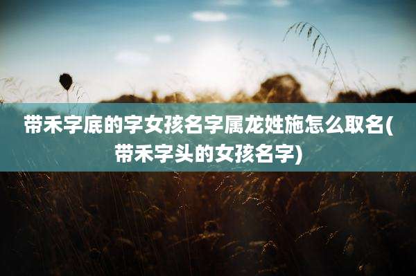 带禾字底的字女孩名字属龙姓施怎么取名(带禾字头的女孩名字)
