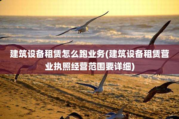 建筑设备租赁怎么跑业务(建筑设备租赁营业执照经营范围要详细)