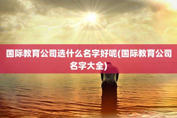 国际教育公司选什么名字好呢(国际教育公司名字大全)
