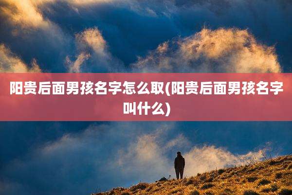 阳贵后面男孩名字怎么取(阳贵后面男孩名字叫什么)