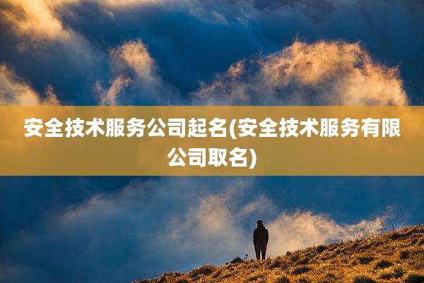 安全技术服务公司起名(安全技术服务有限公司取名)
