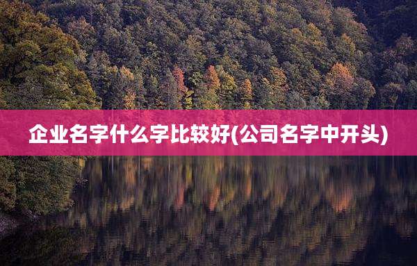 企业名字什么字比较好(公司名字中开头)