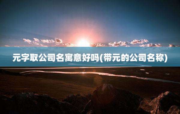 元字取公司名寓意好吗(带元的公司名称)