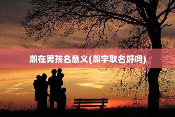 瀚在男孩名意义(瀚字取名好吗)