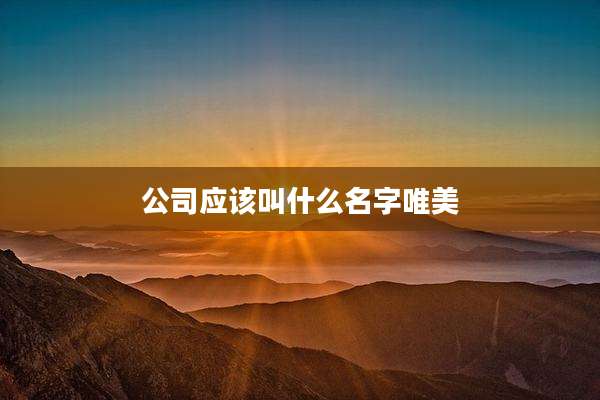 公司应该叫什么名字唯美