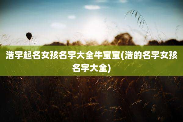 浩字起名女孩名字大全牛宝宝(浩的名字女孩名字大全)