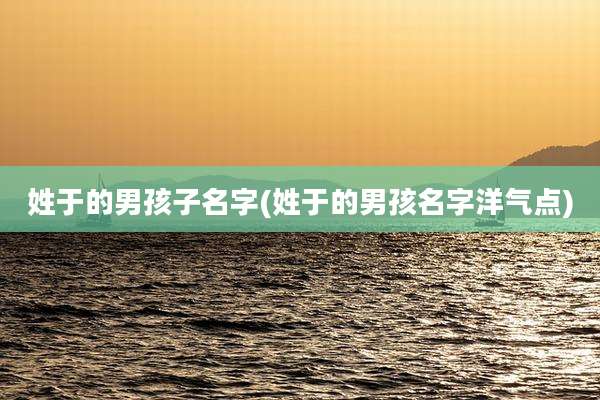 姓于的男孩子名字(姓于的男孩名字洋气点)