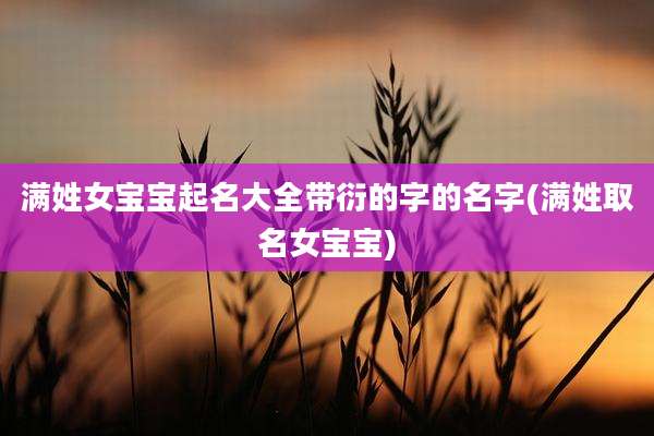 满姓女宝宝起名大全带衍的字的名字(满姓取名女宝宝)