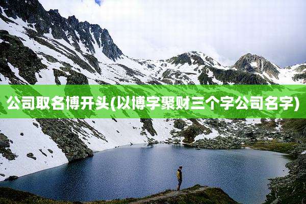 公司取名博开头(以博字聚财三个字公司名字)