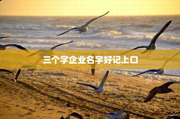 三个字企业名字好记上口