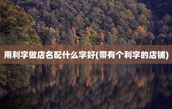 用利字做店名配什么字好(带有个利字的店铺)