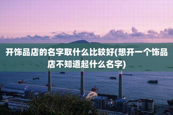 开饰品店的名字取什么比较好(想开一个饰品店不知道起什么名字)
