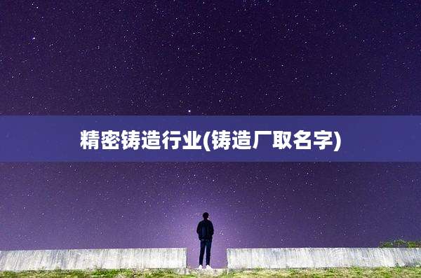 精密铸造行业(铸造厂取名字)