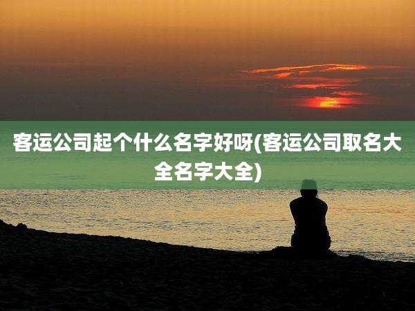 客运公司起个什么名字好呀(客运公司取名大全名字大全)