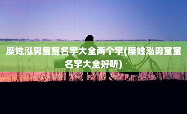 糜姓泓男宝宝名字大全两个字(糜姓泓男宝宝名字大全好听)