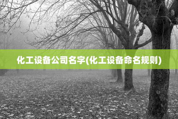 化工设备公司名字(化工设备命名规则)