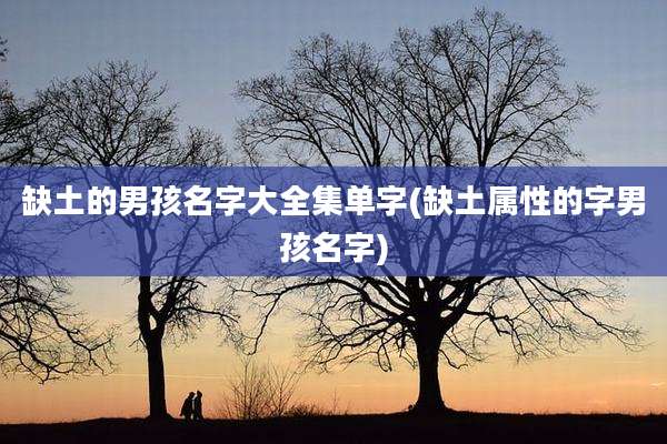 缺土的男孩名字大全集单字(缺土属性的字男孩名字)