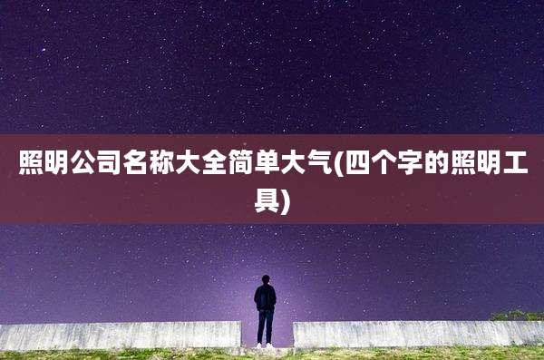 照明公司名称大全简单大气(四个字的照明工具)