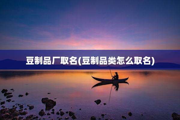 豆制品厂取名(豆制品类怎么取名)