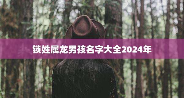 锁姓属龙男孩名字大全2024年