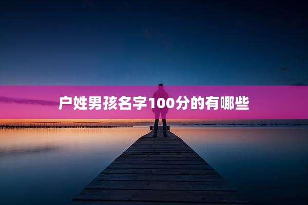 户姓男孩名字100分的有哪些