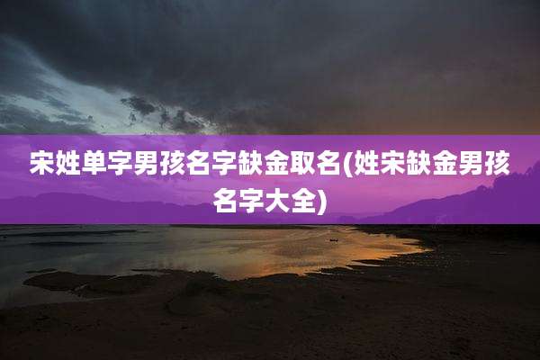 宋姓单字男孩名字缺金取名(姓宋缺金男孩名字大全)