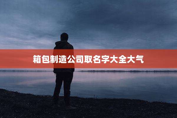 箱包制造公司取名字大全大气