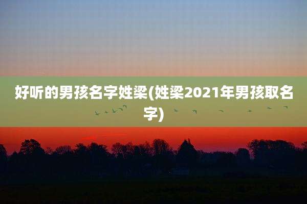 好听的男孩名字姓梁(姓梁2021年男孩取名字)