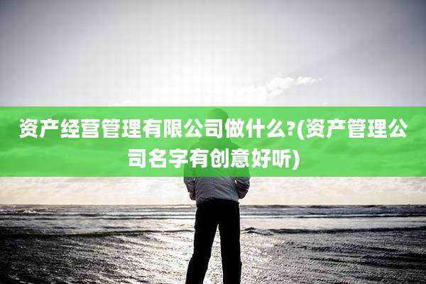 资产经营管理有限公司做什么?(资产管理公司名字有创意好听)
