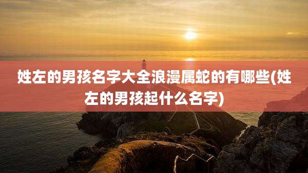 姓左的男孩名字大全浪漫属蛇的有哪些(姓左的男孩起什么名字)