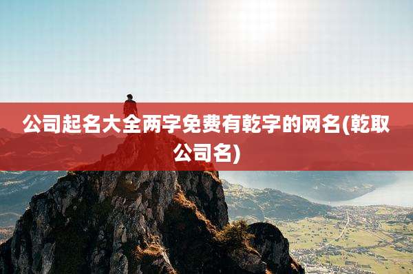 公司起名大全两字免费有乾字的网名(乾取公司名)
