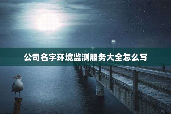 公司名字环境监测服务大全怎么写